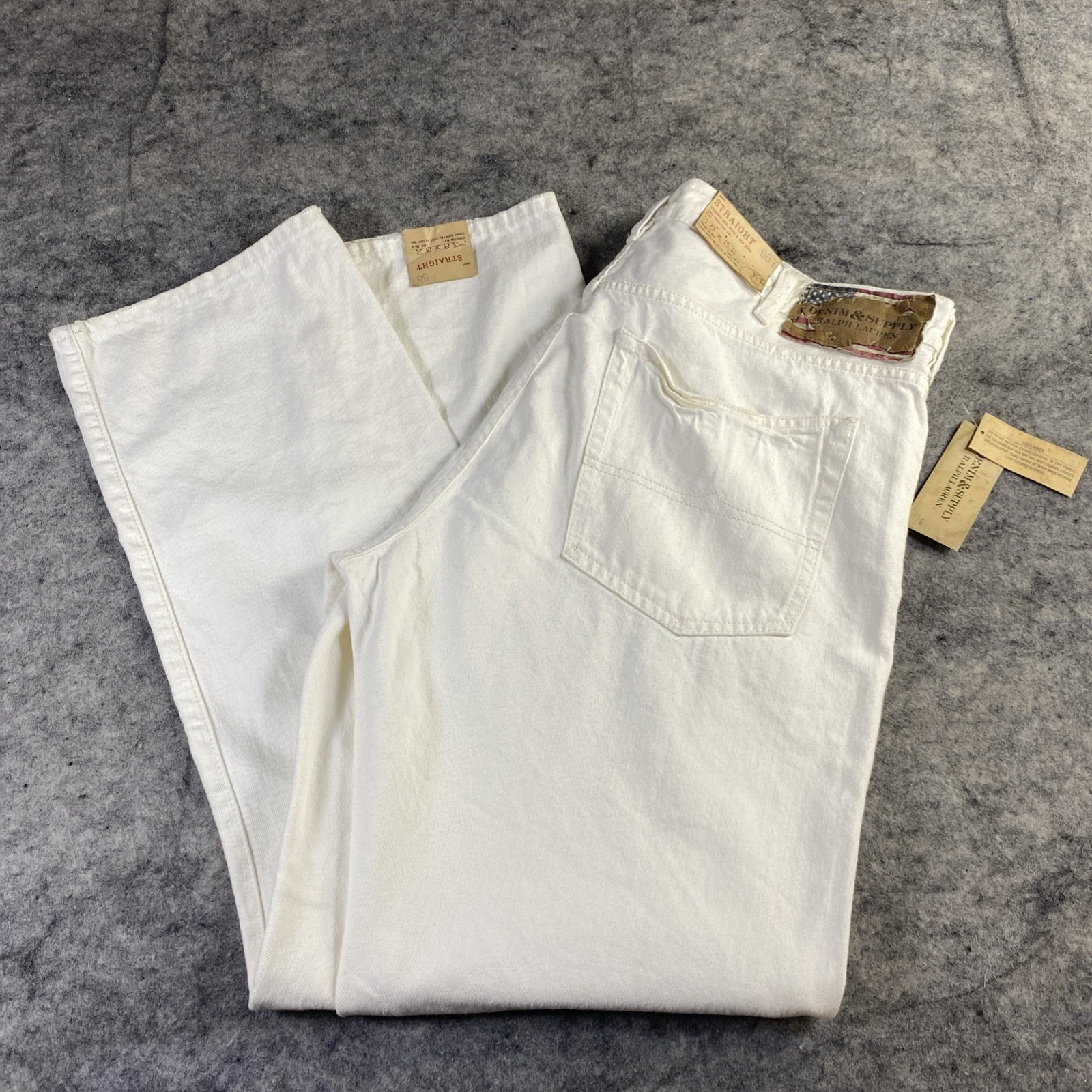 Denim & Supply Ralph Lauren Jeans Men's 38/32 White Denim Bedford Straight Leg